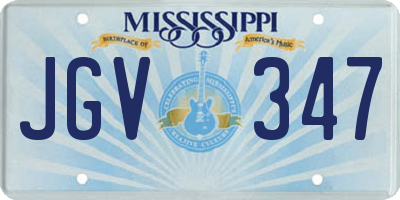 MS license plate JGV347
