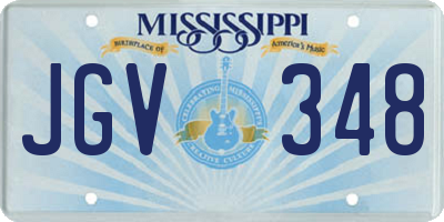 MS license plate JGV348