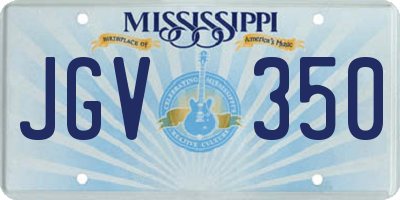 MS license plate JGV350
