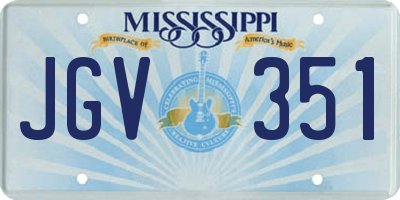 MS license plate JGV351