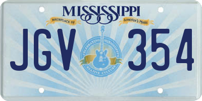 MS license plate JGV354