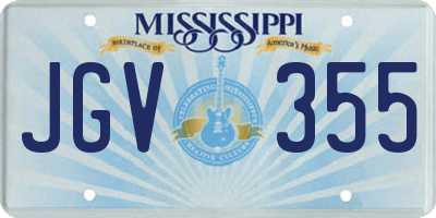 MS license plate JGV355