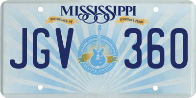 MS license plate JGV360