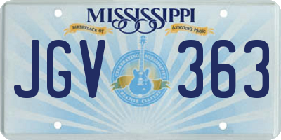 MS license plate JGV363