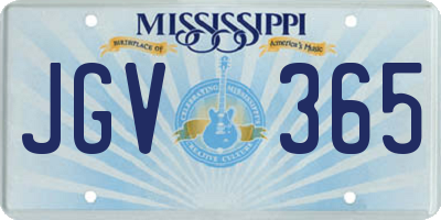 MS license plate JGV365