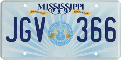 MS license plate JGV366
