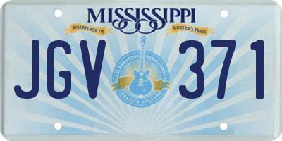 MS license plate JGV371