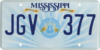 MS license plate JGV377