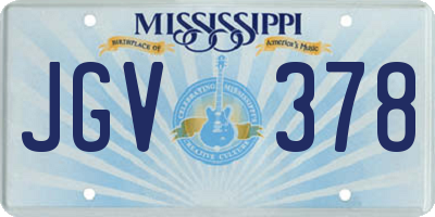 MS license plate JGV378