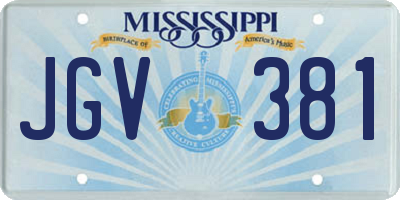 MS license plate JGV381