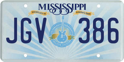MS license plate JGV386