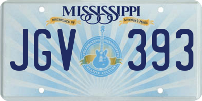 MS license plate JGV393