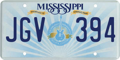 MS license plate JGV394