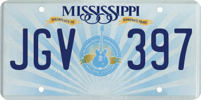 MS license plate JGV397