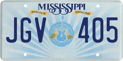 MS license plate JGV405