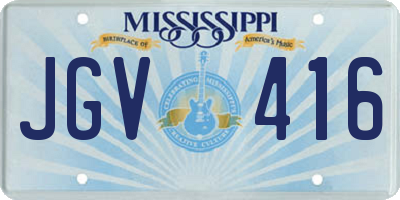 MS license plate JGV416