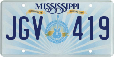 MS license plate JGV419