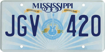 MS license plate JGV420