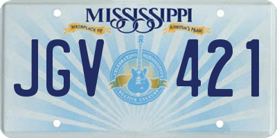 MS license plate JGV421