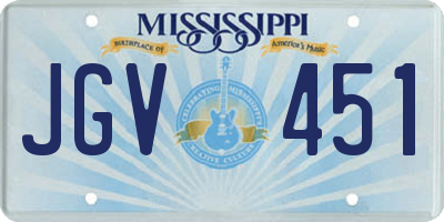 MS license plate JGV451