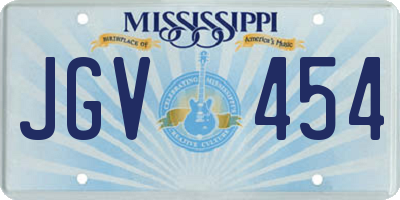 MS license plate JGV454