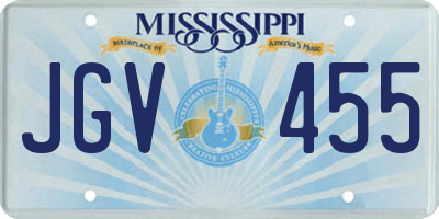 MS license plate JGV455