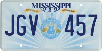 MS license plate JGV457