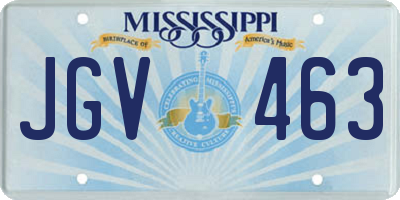 MS license plate JGV463