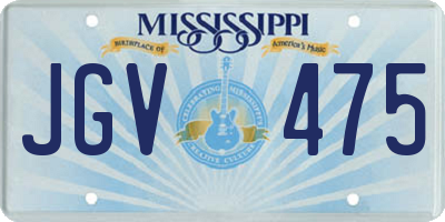MS license plate JGV475