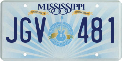 MS license plate JGV481