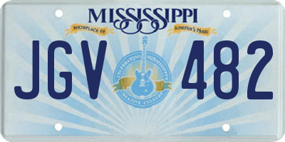 MS license plate JGV482