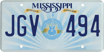 MS license plate JGV494