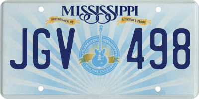 MS license plate JGV498