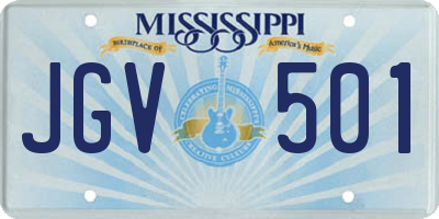 MS license plate JGV501