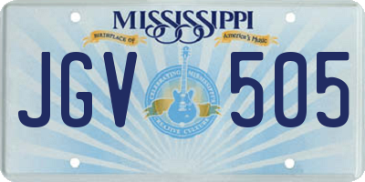 MS license plate JGV505