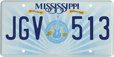 MS license plate JGV513