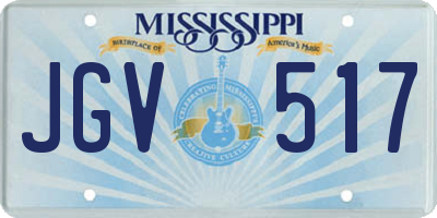 MS license plate JGV517