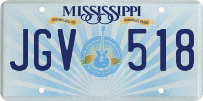 MS license plate JGV518