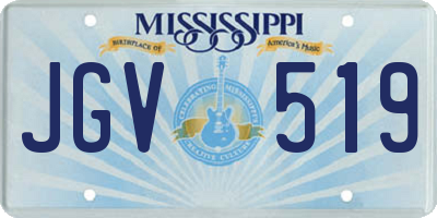 MS license plate JGV519