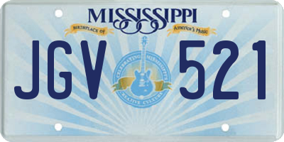 MS license plate JGV521