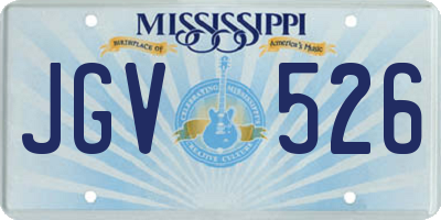 MS license plate JGV526