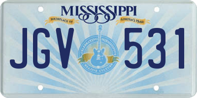 MS license plate JGV531