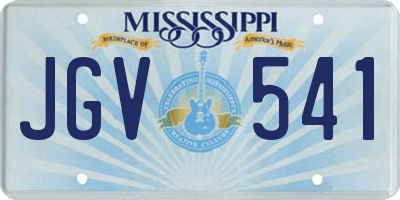 MS license plate JGV541