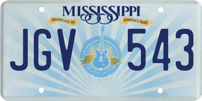 MS license plate JGV543