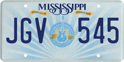 MS license plate JGV545