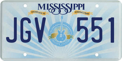 MS license plate JGV551