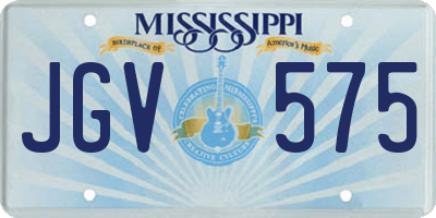 MS license plate JGV575