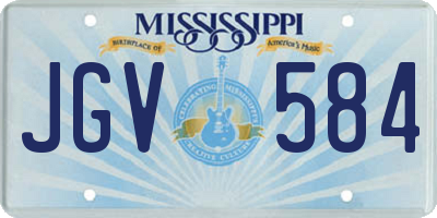 MS license plate JGV584