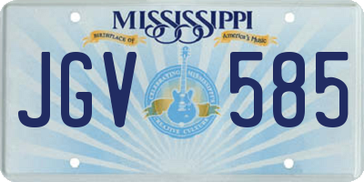 MS license plate JGV585