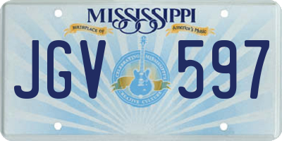 MS license plate JGV597